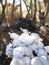 The final pile of bags and tubing from the main site