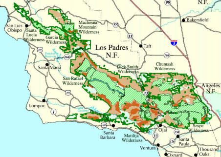 Map - Roadless Areas in LPNF