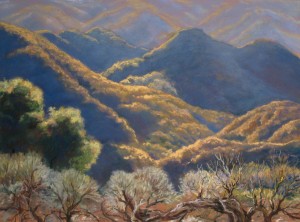 "Morning in Los Padres Forest" Dotty Hawthorne, pastel, 16 "x 21.5" sin marco, 25 "x 30.5" enmarcado $ 1,200 También disponible en giclee, 15 "x 20" $ 185